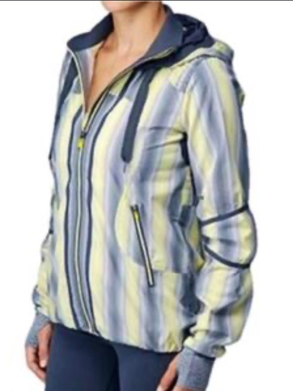 Vintage LULULEMON Run Reflection Track & Field Citron Ombré Stripes Jacket SZ 8
